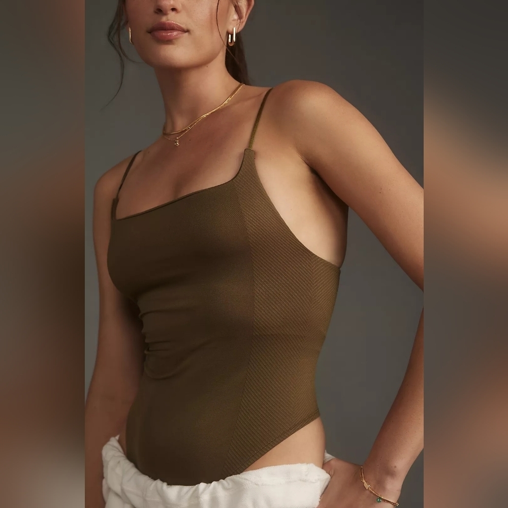 Anthropologie The Renna Seamless Square-Neck Bodysuit L/XL